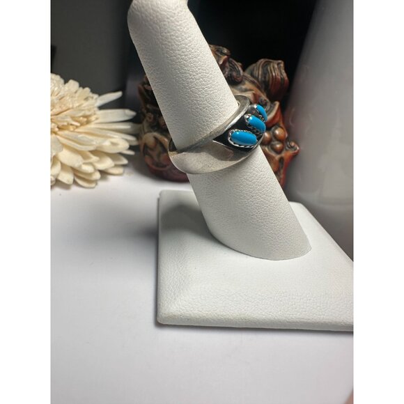 Sterling Silver Turquoise Band Ring - Picture 2 of 5